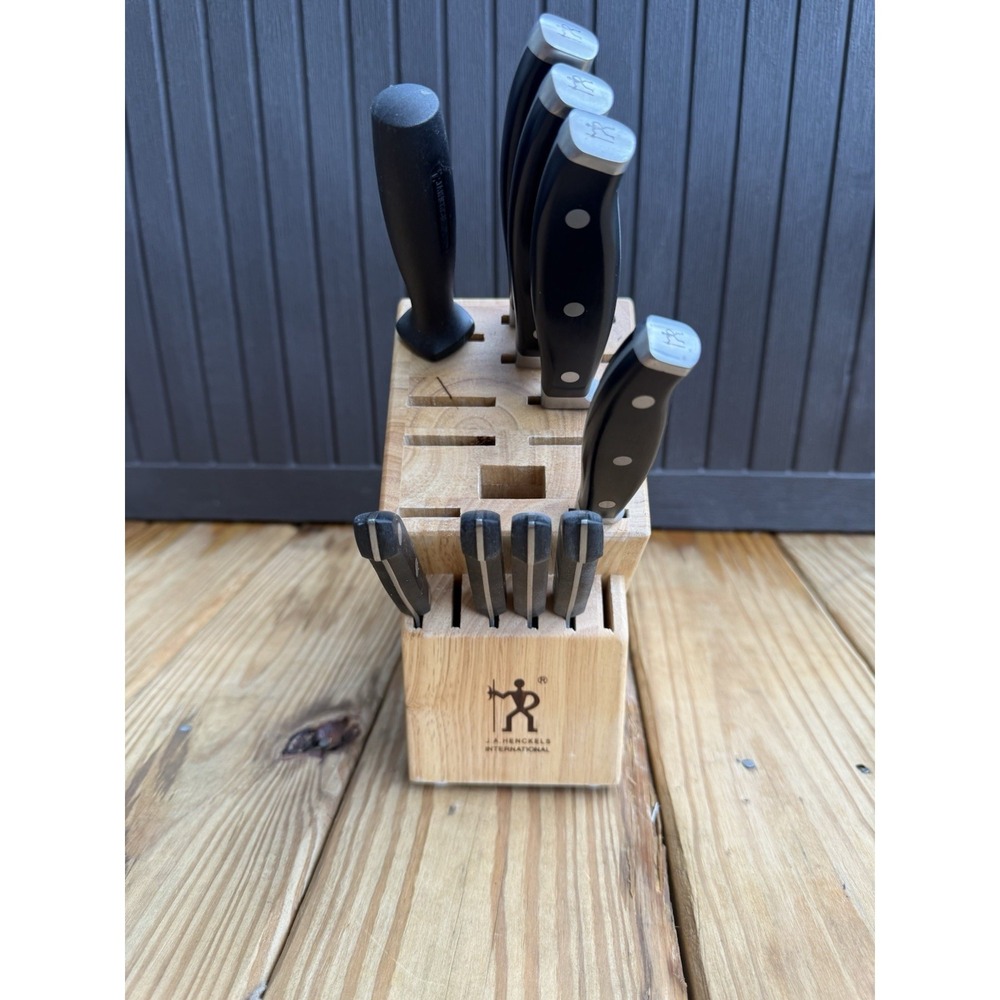 J A Henckels Everedge 9 Pc Knife Set Stainless Steel Chef Steak Block Ever Edge